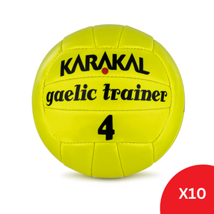 Karakal Gaelic Trainer Ball Size 4 (Flou Yellow) - 10 Pack