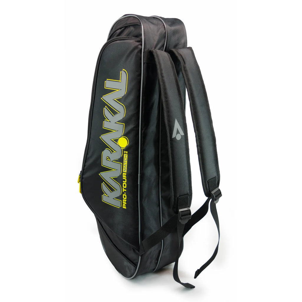 Karakal Pro Tour 2.0 Match, 4 Racket Bag with Yellow Trim