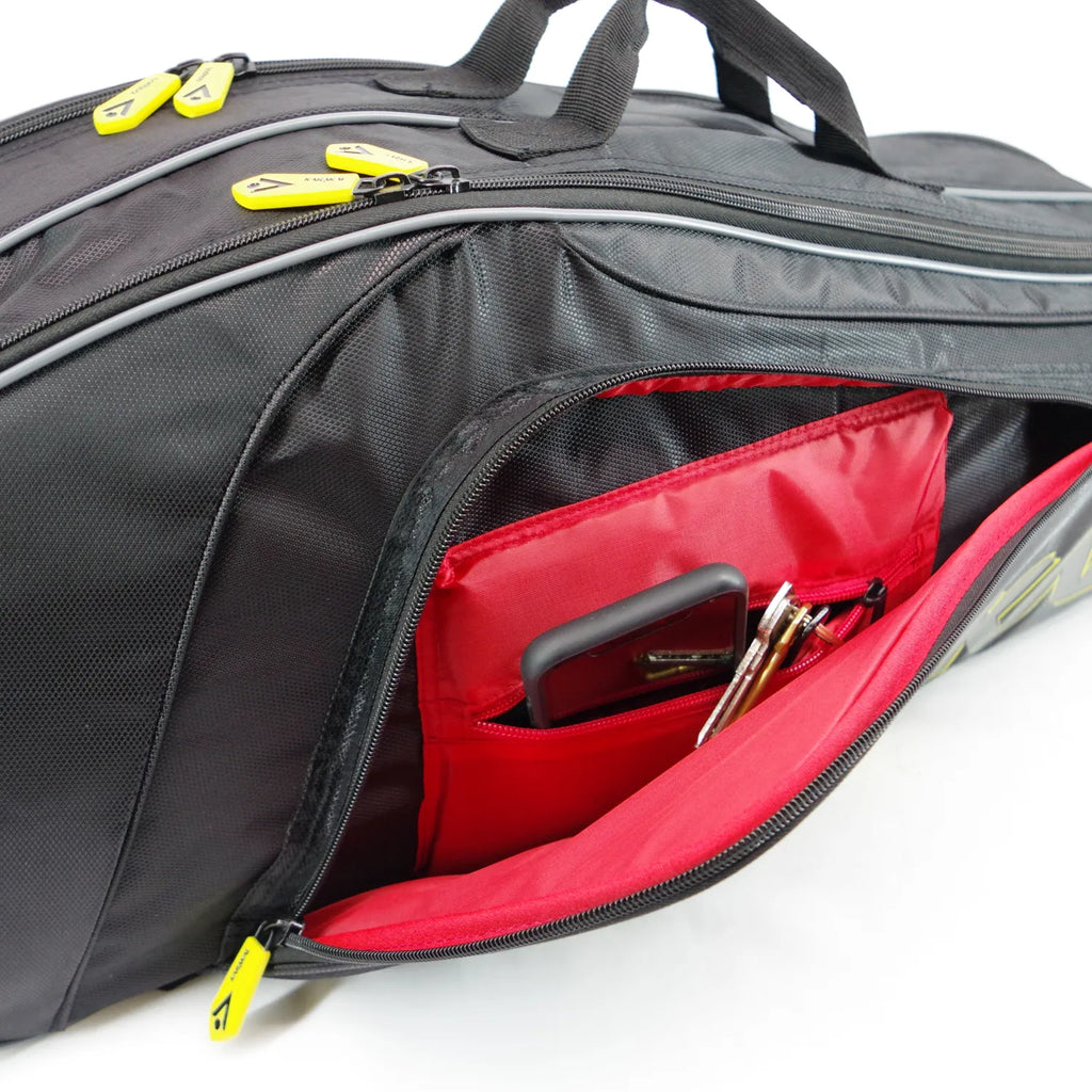 Karakal Pro Tour 2.0 Match, 4 Racket Bag with Yellow Trim
