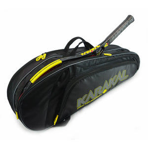 Karakal Pro Tour 2.0 Match, 4 Racket Bag with Yellow Trim