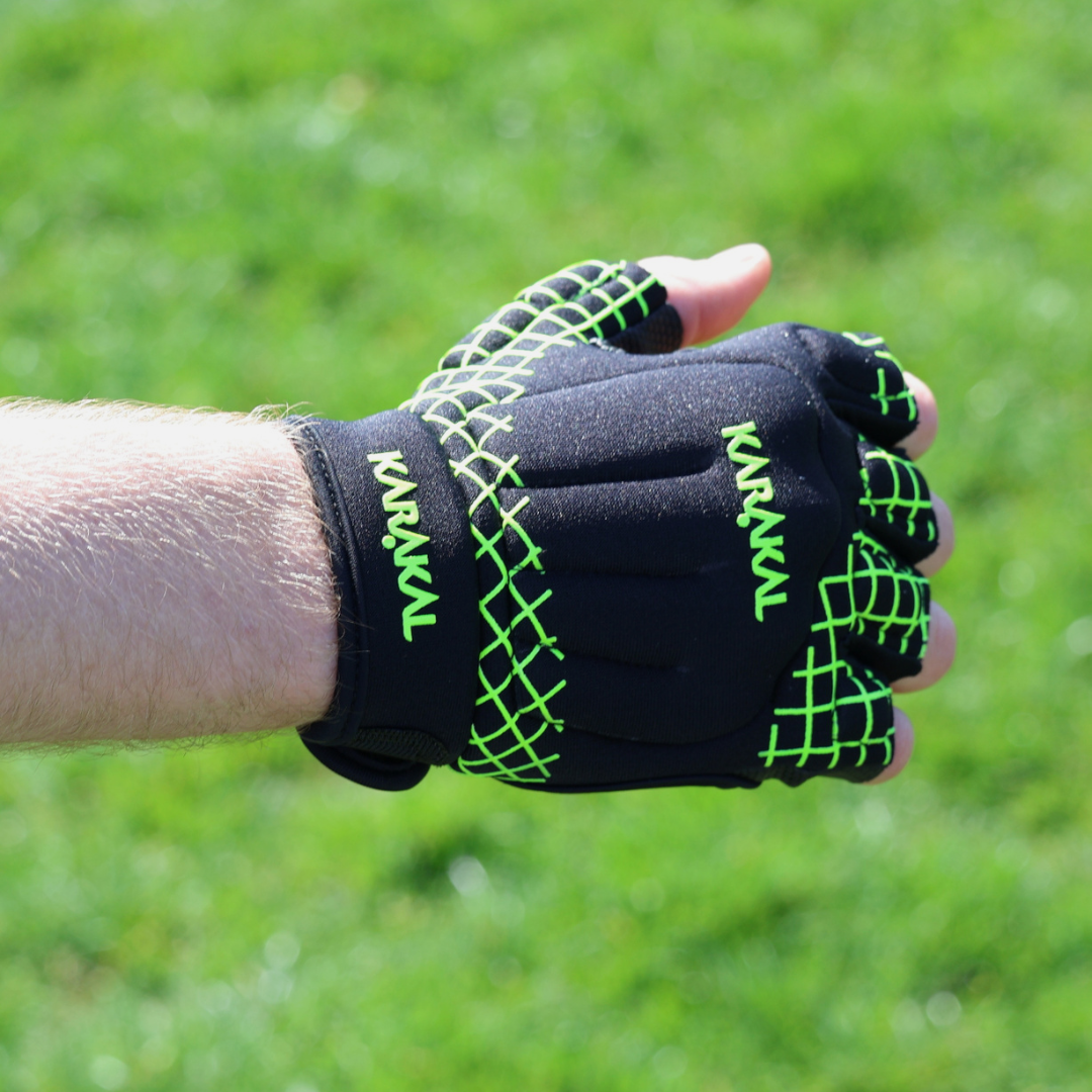 Karakal Pro Hurling Glove Black Fluo Yellow