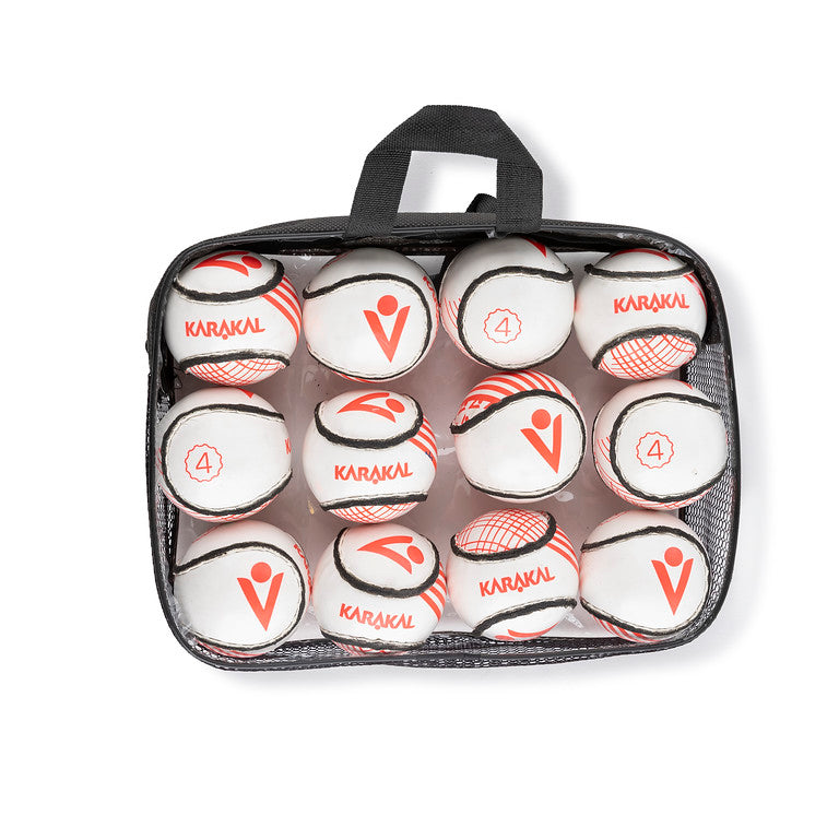 Karakal Training Sliotar Size 4 - White/Red x12
