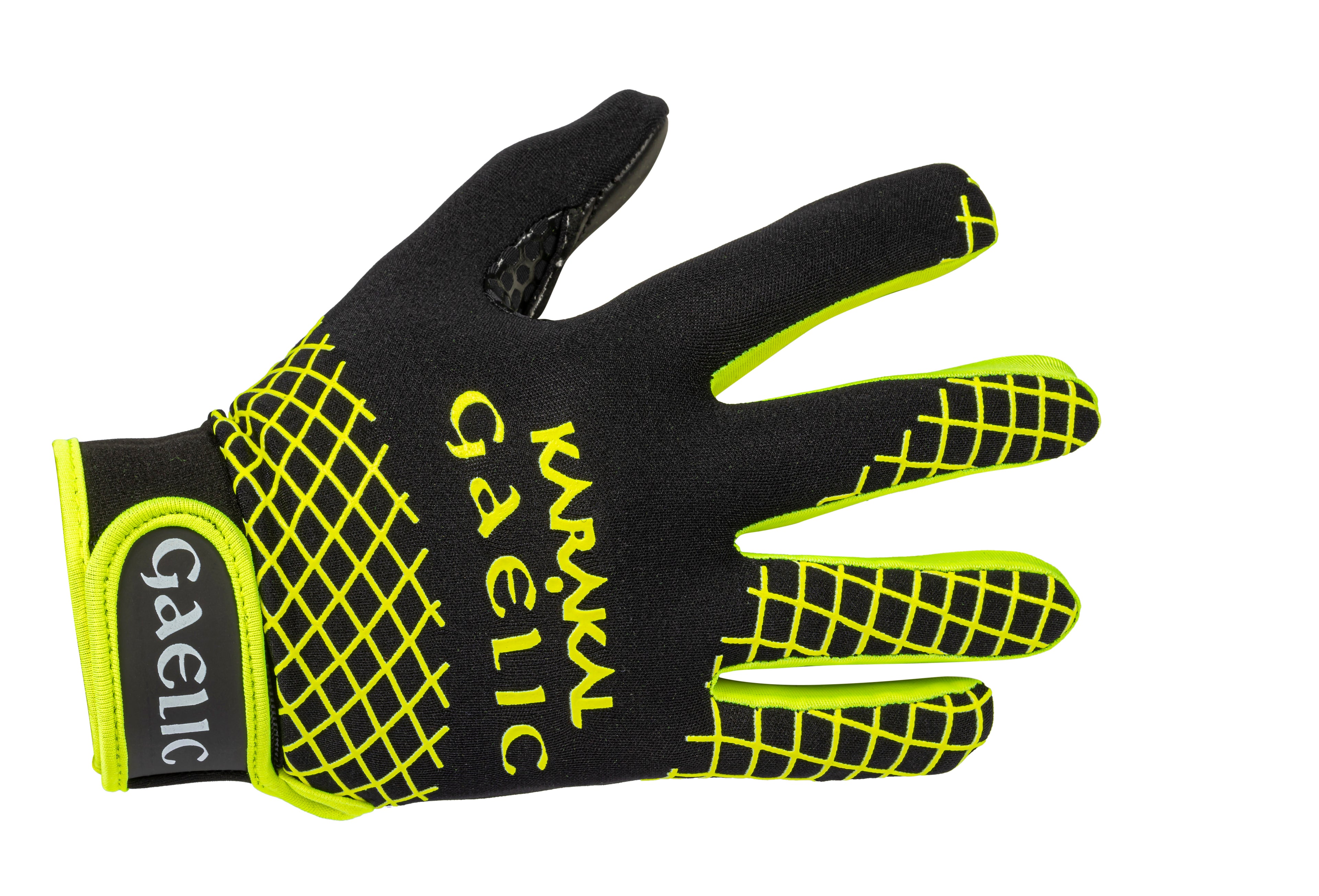 Karakal Web Gaelic Glove Black Neon Yellow
