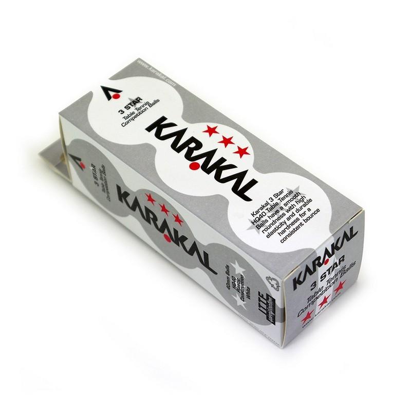 Karakal Table Tennis Ball - White - 3* (x3)